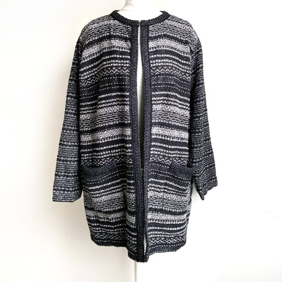 Tablots Shimmery Open Front Tweed Cardigan Jacket - Picture 1 of 10